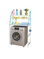 Rack Portatil Organizador 3 Prateleiras Lavanderia Banheiro Utilidades Maquina Lavar Casa Azul