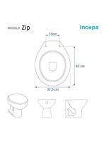 Tampa De Vaso Sanitário Com Amortecedor Zip Branco Para Bacia Incepa