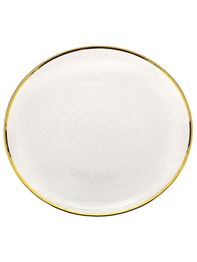Prato raso wolff agate com borda dourada - 26 cm