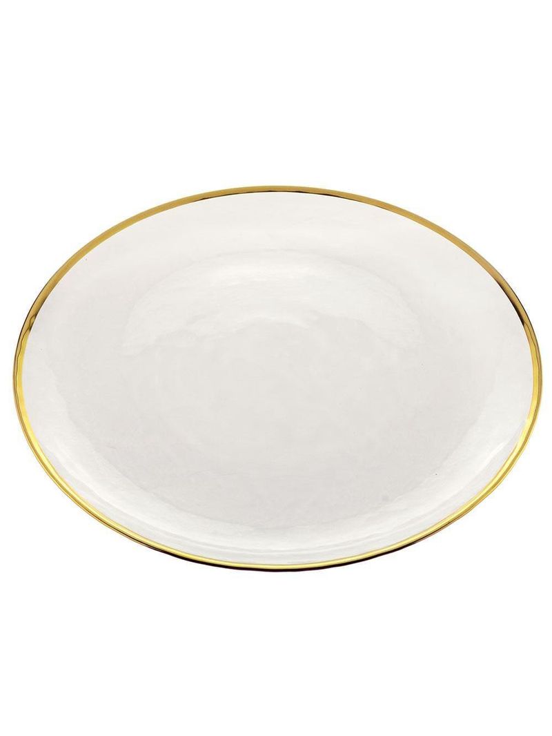 Prato raso wolff agate com borda dourada - 26 cm