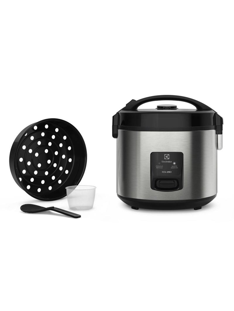 Panela elétrica de arroz electrolux efficient erc20 por rita lobo com trava de segurança 3,5l – inox e preta