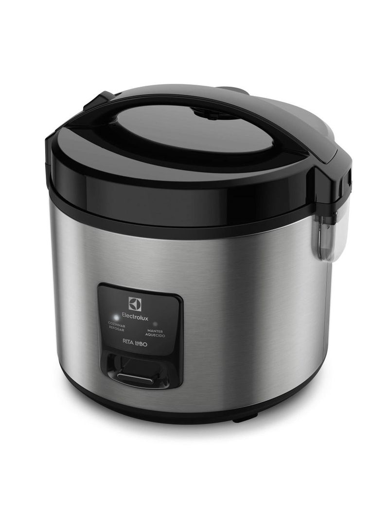 Panela elétrica de arroz electrolux efficient erc20 por rita lobo com trava de segurança 3,5l – inox e preta