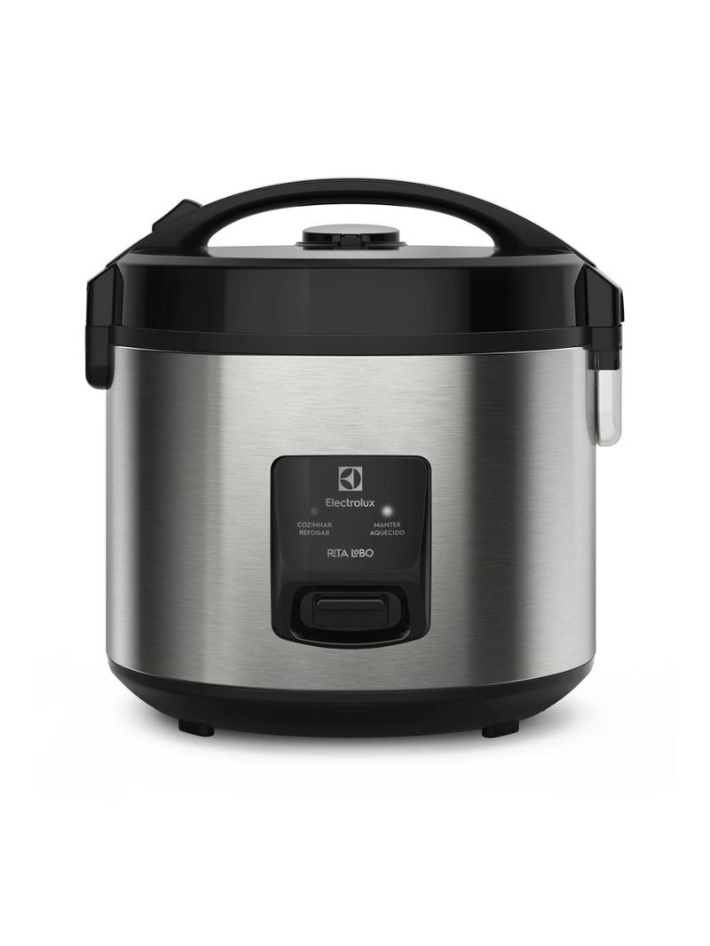 Panela elétrica de arroz electrolux efficient erc20 por rita lobo com trava de segurança 3,5l – inox e preta