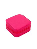 Porta Joias Portatil Viagem Estojo Maleta Caixinha Com Ziper Rosa Pink