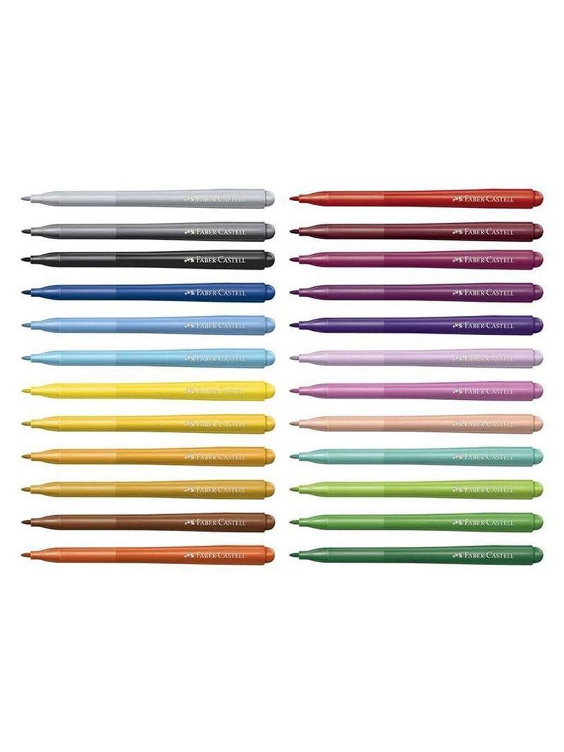 Canetinha Hidrográfica Ponta Vai E Vem 150124vvzf 24 Cores - Faber Castell