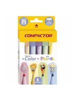 Canetinha Hidrográfica Color Pastel 164031 6 Cores - Compactor