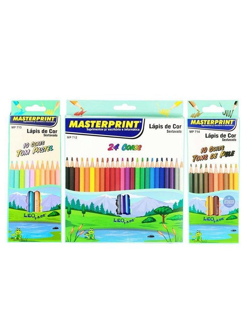 Kit Lápis De Cor Sextavado 44 Cores - Masterprint