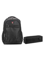 Kit Mochila Escolar Notebook V-1069 E Estojo Académie Preto - Vighs