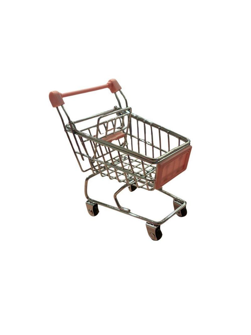 Mini Carrinho Supermercado Brinquedo Decorativo Miniatura De Metal Porta Trecos Objetos