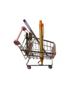 Mini Carrinho Supermercado Brinquedo Decorativo Miniatura De Metal Porta Trecos Objetos