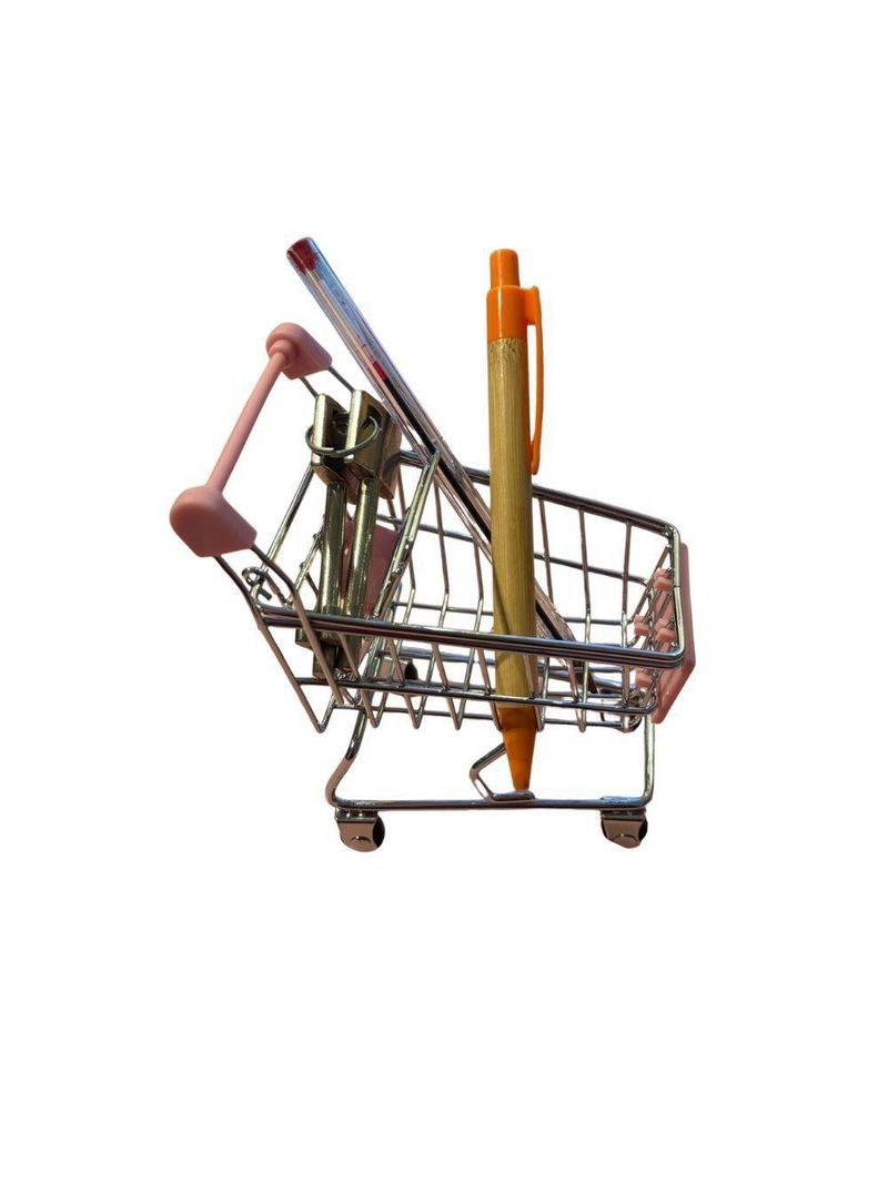 Mini Carrinho Supermercado Brinquedo Decorativo Miniatura De Metal Porta Trecos Objetos