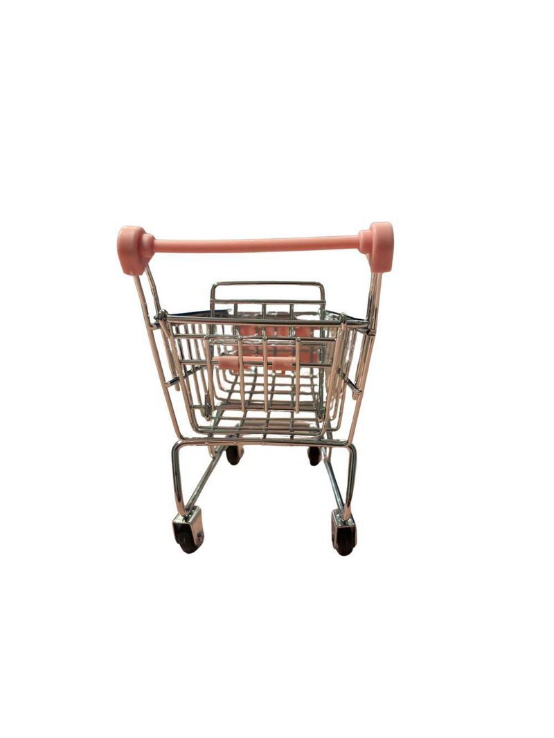Mini Carrinho Supermercado Brinquedo Decorativo Miniatura De Metal Porta Trecos Objetos