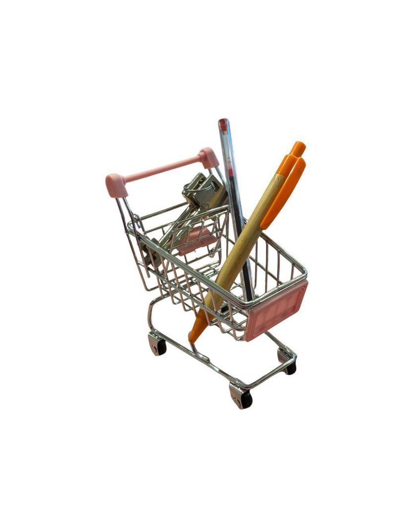 Mini Carrinho Supermercado Brinquedo Decorativo Miniatura De Metal Porta Trecos Objetos