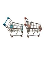 Mini Carrinho Supermercado Brinquedo Decorativo Miniatura De Metal Porta Trecos Objetos