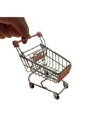 Mini Carrinho Supermercado Brinquedo Decorativo Miniatura De Metal Porta Trecos Objetos