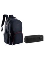Kit Mochila Escolar Notebook Sbfp-6221 E Estojo Académie Preto - Fuseco