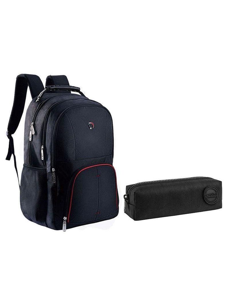 Kit Mochila Escolar Notebook Sbfp-6221 E Estojo Académie Preto - Fuseco