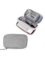 Bolsa Organizadora Cabos Fios Eletrônicos Estojo Case Bag Cinza