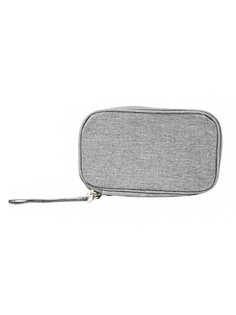 Bolsa Organizadora Cabos Fios Eletrônicos Estojo Case Bag Cinza