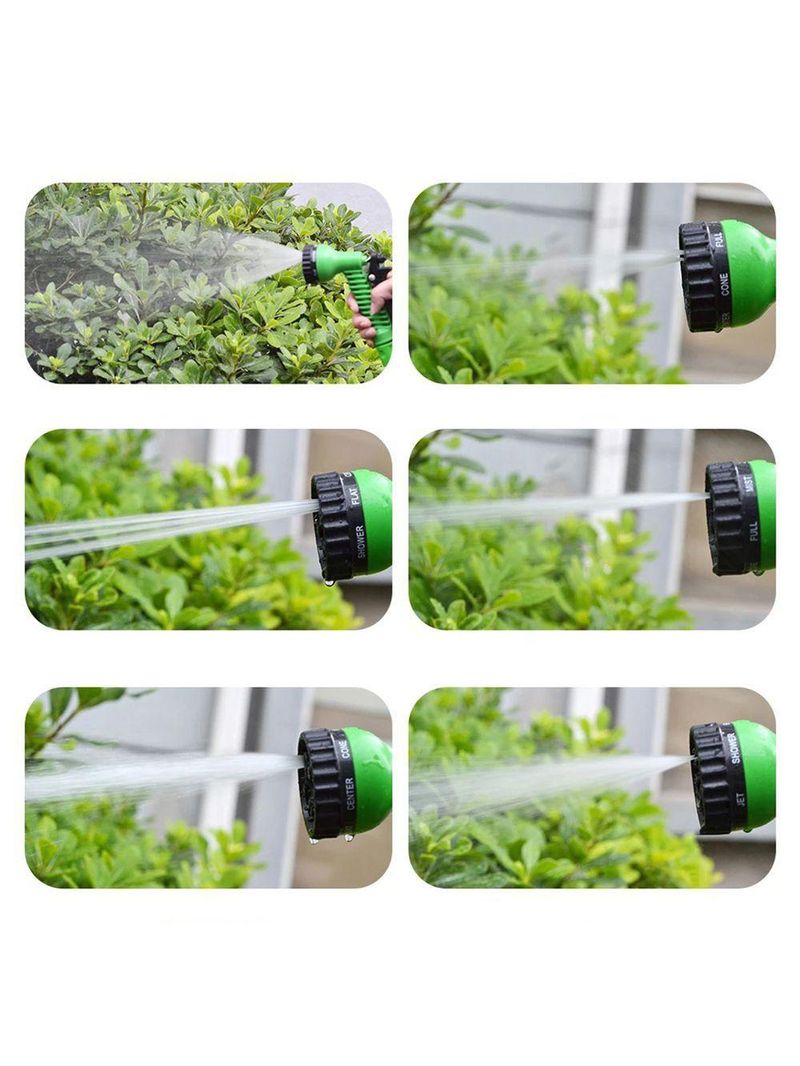 Mangueira Jardim Expansível 15 Metros Resistente Jatos D água Verde