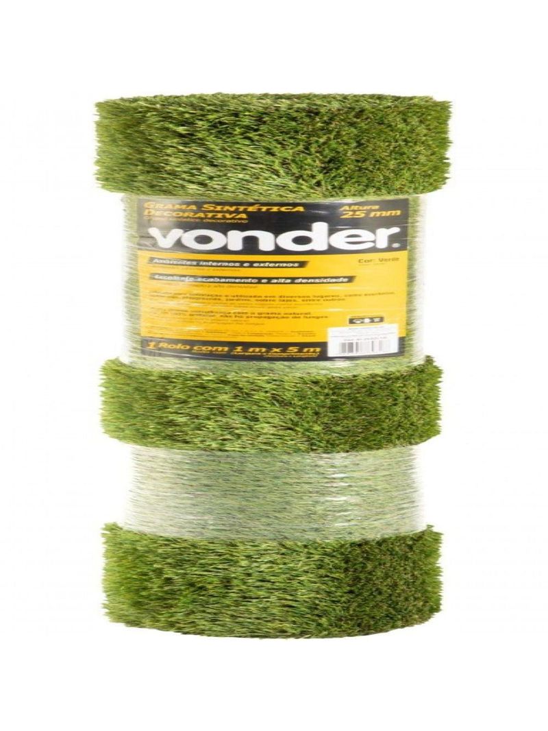 Grama Sintética Decorativa 25,0 Mm 1,0x5,0 Metros Vonder