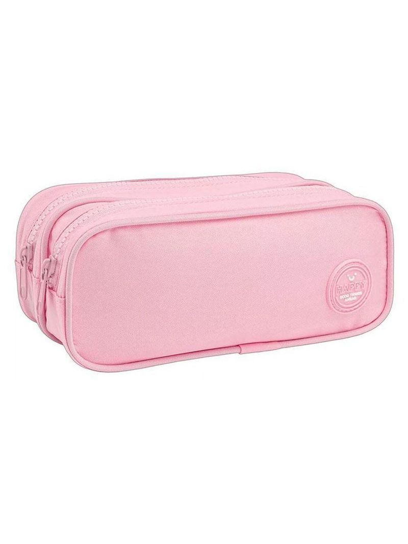Estojo Escolar Infantil Duplo Happy Rosa - Tilibra
