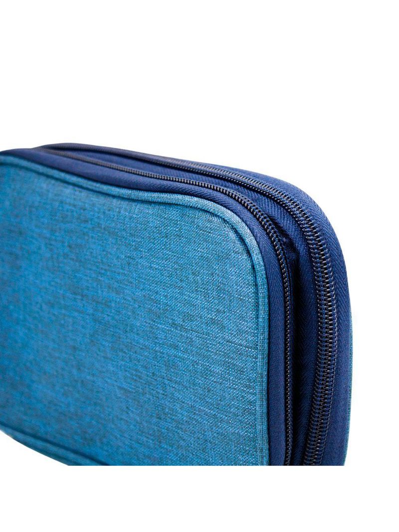Bolsa Organizadora Cabos Fios Eletrônicos Estojo Case Bag Azul