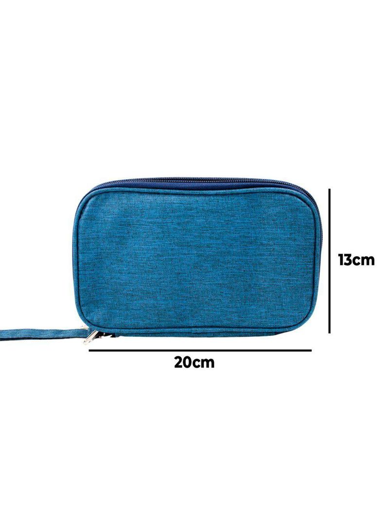 Bolsa Organizadora Cabos Fios Eletrônicos Estojo Case Bag Azul