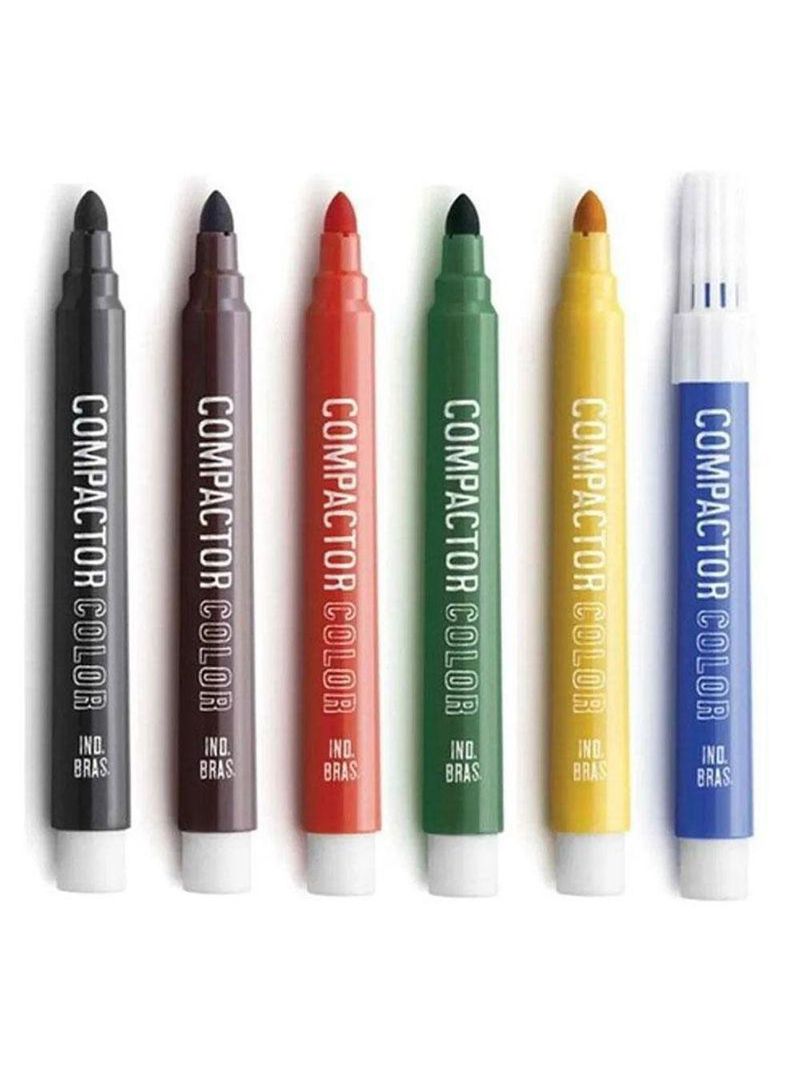 Canetinha Hidrográfica Color 1582416 6 Cores - Compactor