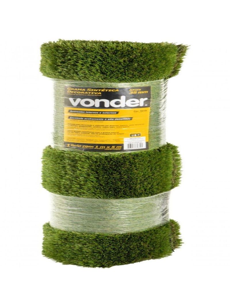 Grama Sintética Decorativa 38,0 Mm 1x5 M Vonder