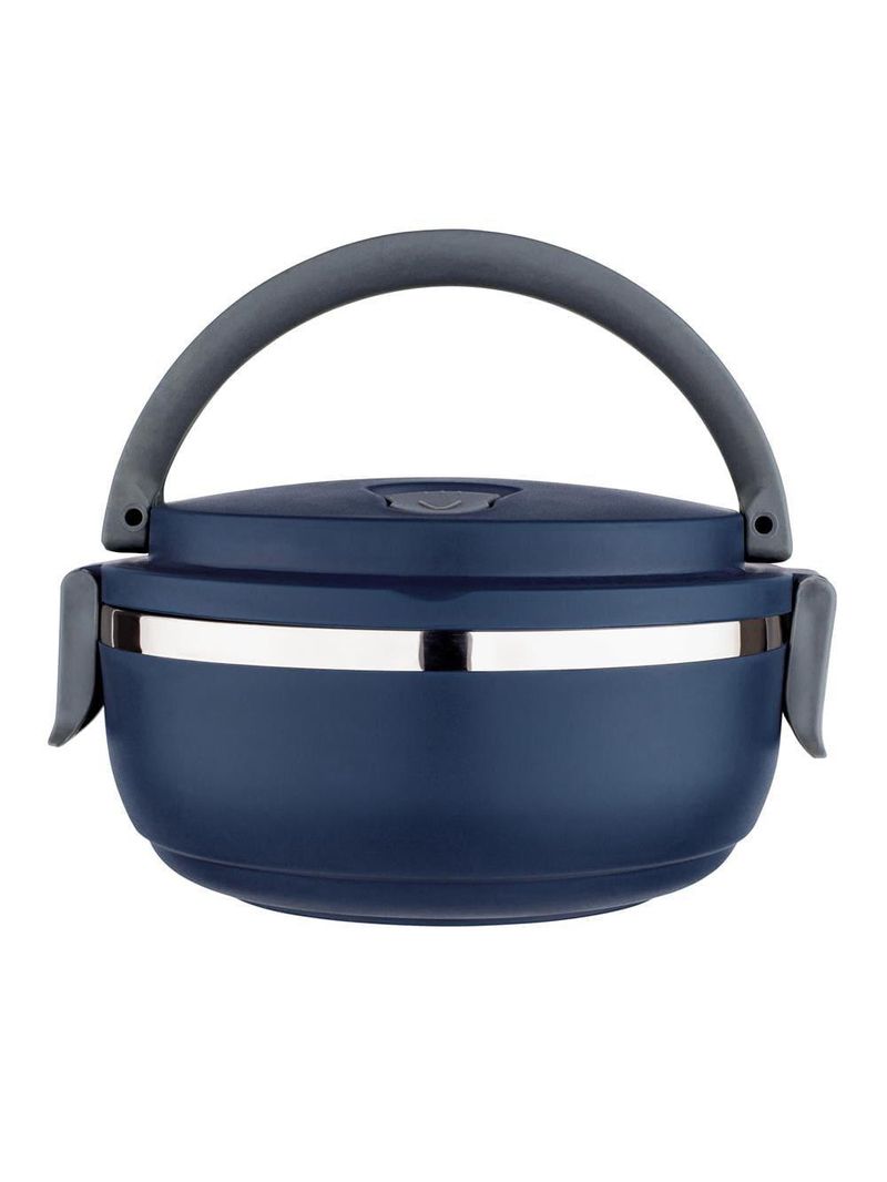 Marmita euro home lunch box em plástico e aço inox - azul