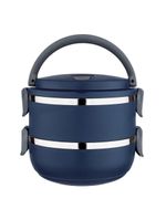 Marmita euro home lunch box em plástico e aço inox - azul