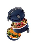 Marmita euro home lunch box em plástico e aço inox - azul