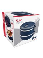 Marmita euro home lunch box em plástico e aço inox - azul