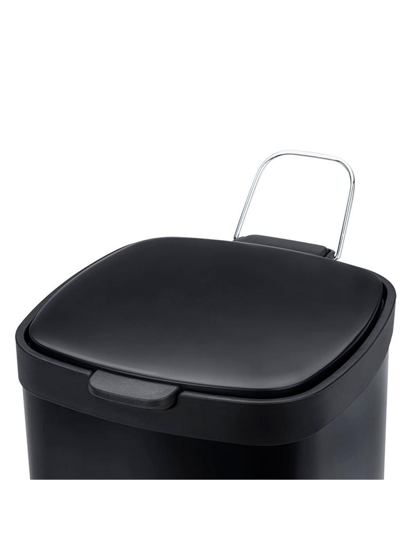 Lixeira brinox com pedal e balde frame 6 l - preta