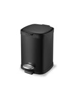 Lixeira brinox com pedal e balde frame 6 l - preta