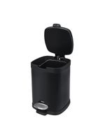 Lixeira brinox com pedal e balde frame 6 l - preta