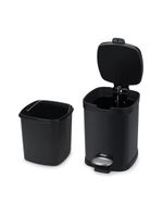 Lixeira brinox com pedal e balde frame 6 l - preta