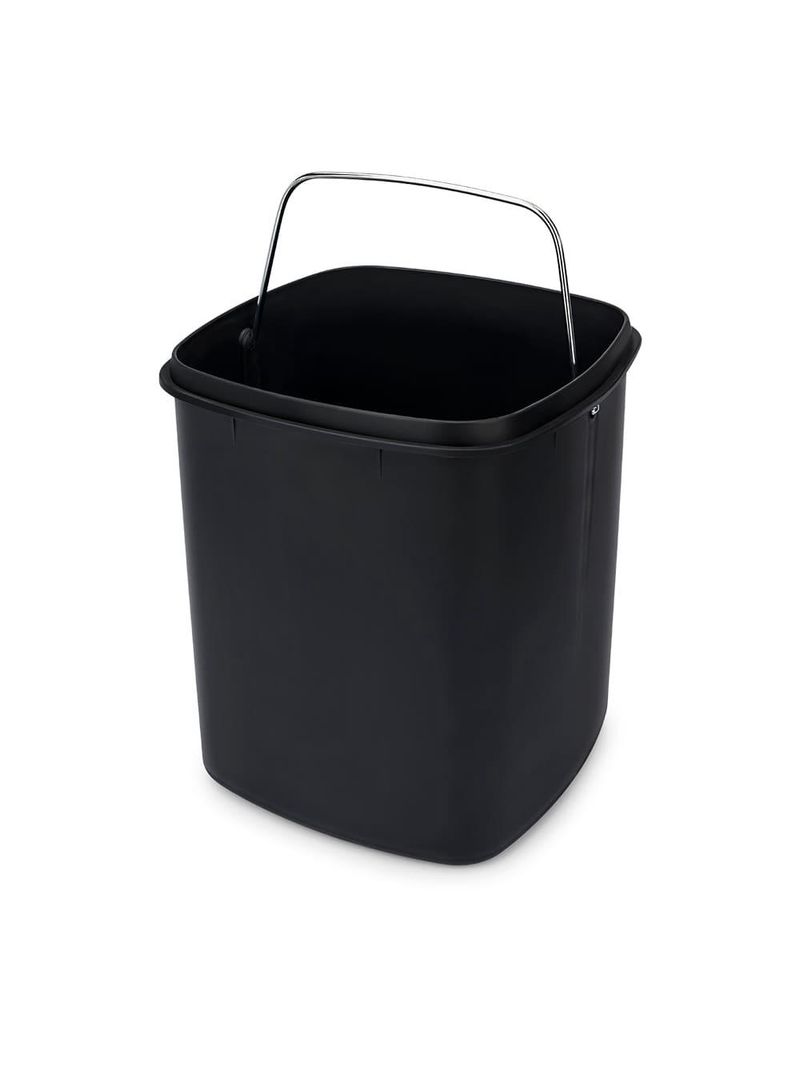Lixeira brinox com pedal e balde frame 6 l - preta