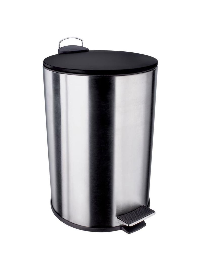 Lixeira euro home com pedal lix2256-pt em inox e pp – 12 l