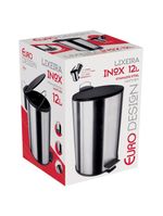 Lixeira euro home com pedal lix2256-pt em inox e pp – 12 l