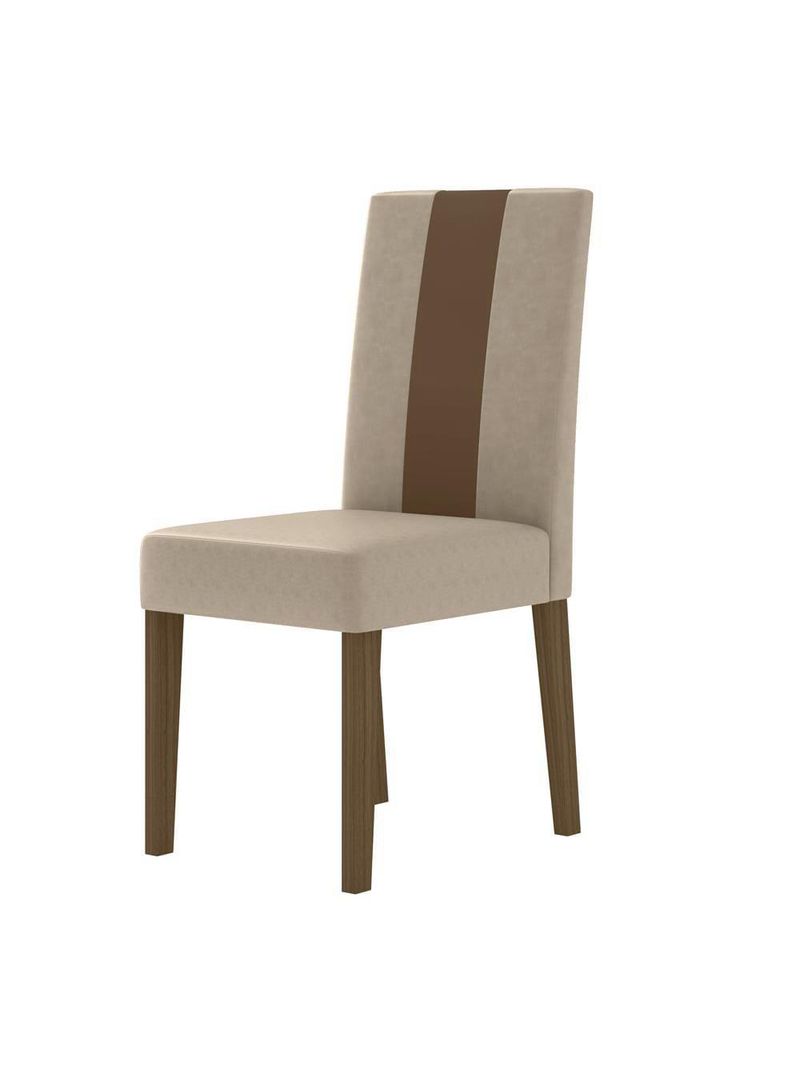 Mesa de jantar retangular poliman goya com 6 cadeiras revestidas em suede