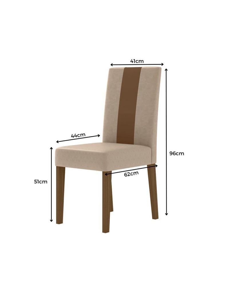 Mesa de jantar retangular poliman goya com 6 cadeiras revestidas em suede