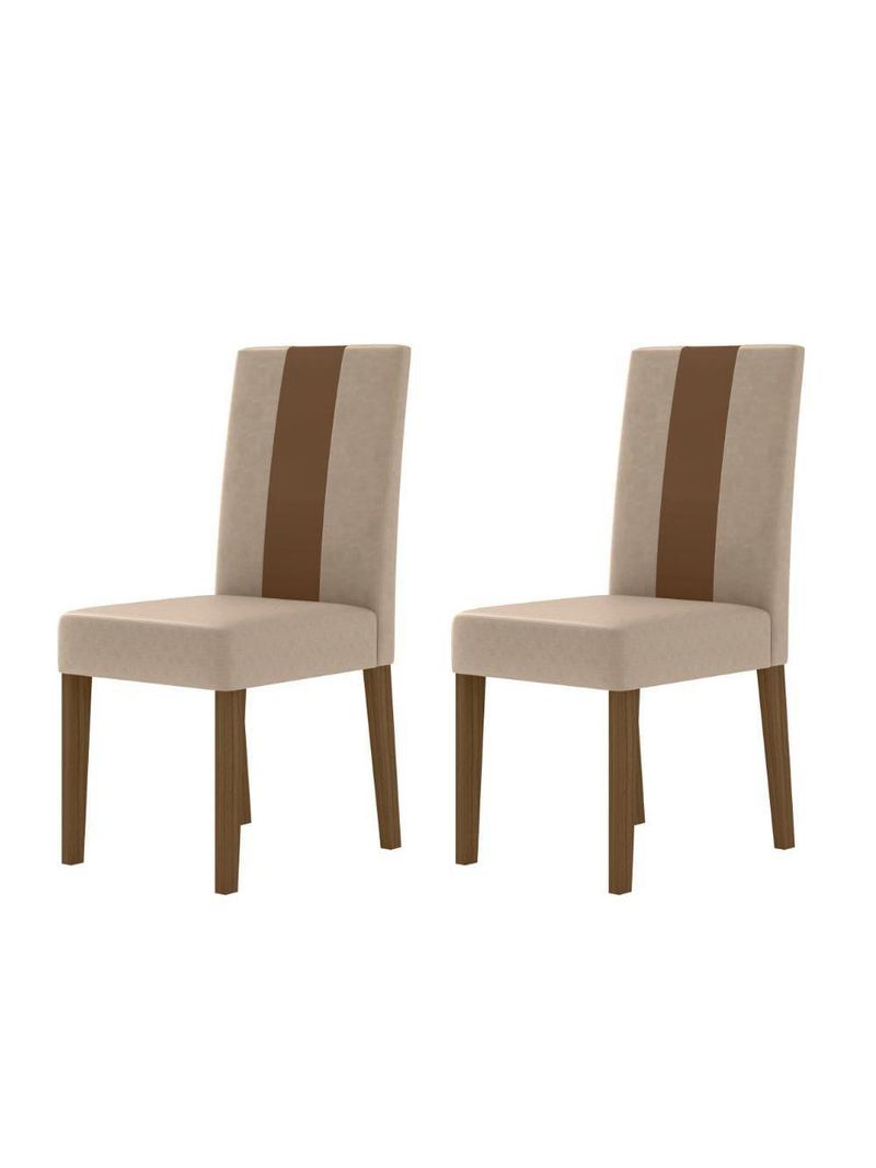 Mesa de jantar retangular poliman goya com 6 cadeiras revestidas em suede