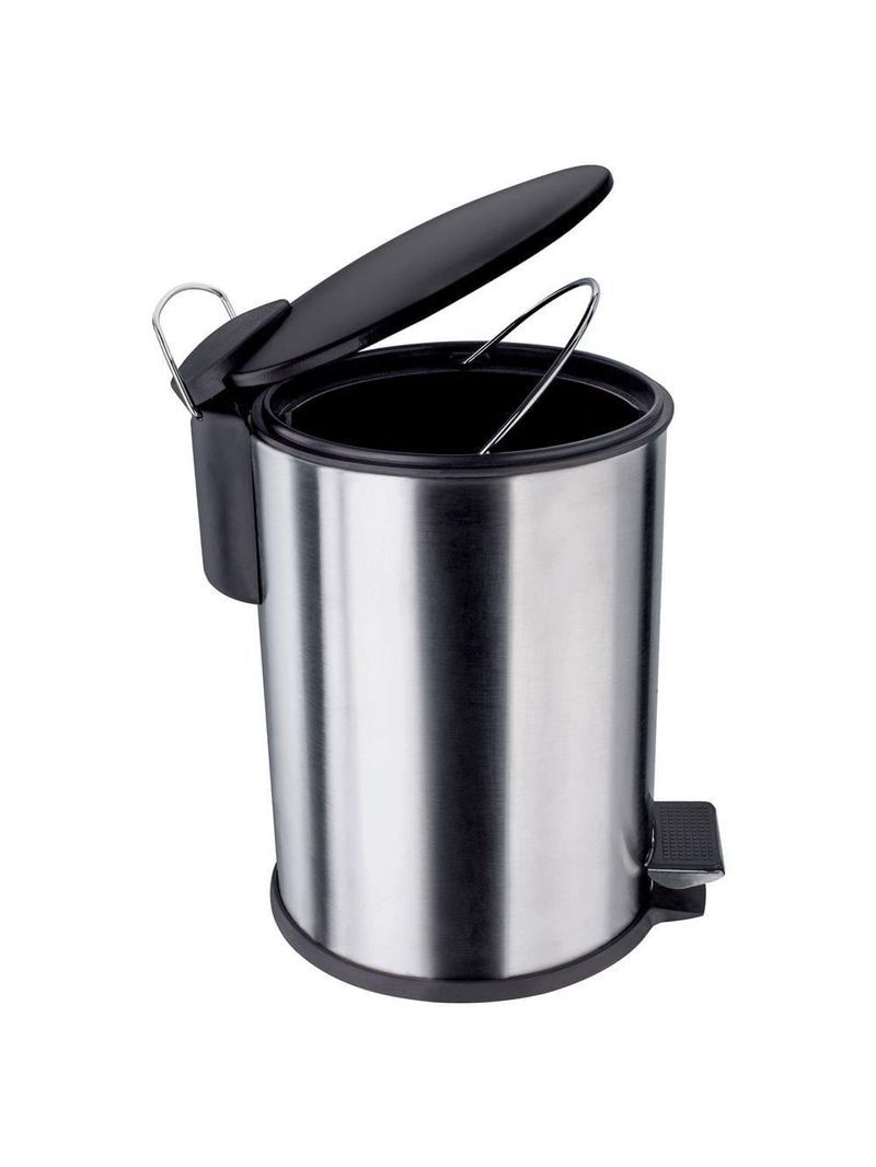 Lixeira euro home com pedal lix2317-pt em inox e pp – 3 l