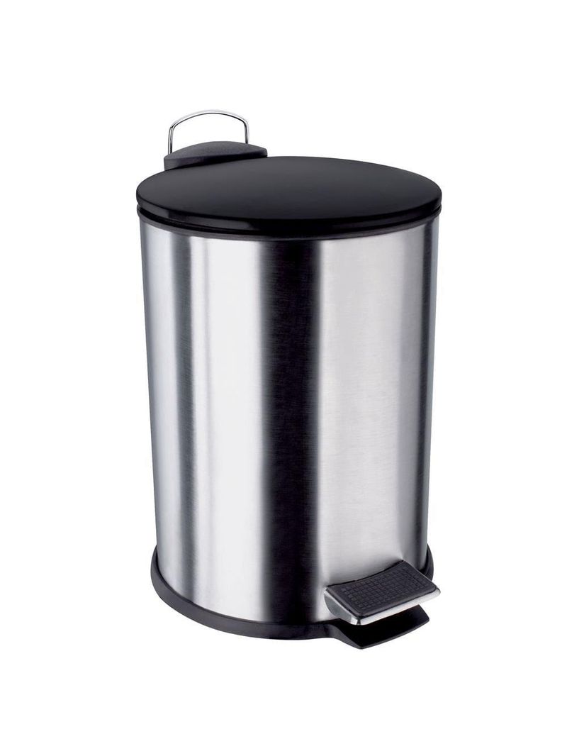 Lixeira euro home com pedal lix2317-pt em inox e pp – 3 l