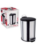 Lixeira euro home com pedal lix2317-pt em inox e pp – 3 l
