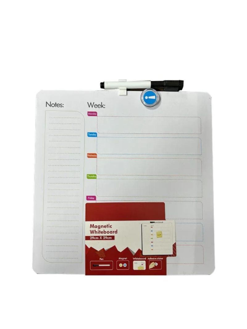 Lousa De Planejamento Semanal Quadro Magnetico Planner Multiuso Tarefas Recados Anotacoes Aviso Completa Caneta Ima