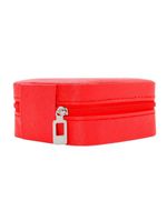 Porta Joias Portatil Viagem Estojo Maleta Caixinha Com Ziper Vermelho