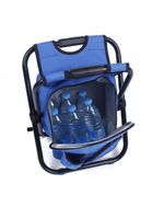Banqueta Cadeira Mochila Dobravel Bolsa Semi Termica Banqueta Portatil 2 Em 1 Camping Pesca Azul